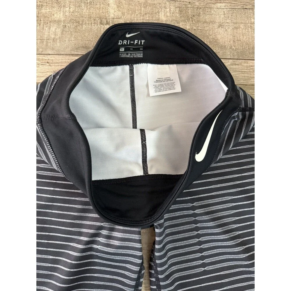 Nike Youth Girls Black/White Striped Dri-Fit Leggings Size XL
